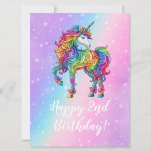 Zauberhafte farbenfrohe Einhorn Feiertagskarte