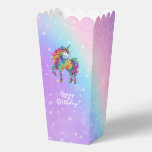 Zauberhafte farbenfrohe Einhorn Geschenkschachtel