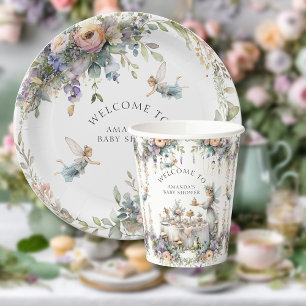 Zauberhafte Fee Tea Party Blumenmädchen Kinderdusc Pappbecher