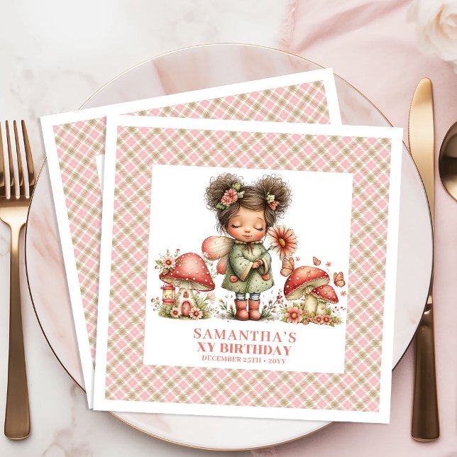 Zauberhafte Feen-Garten-Geburtstagsfeier Serviette (Pretty Fairy Magical Garden Birthday Celebration Napkins)