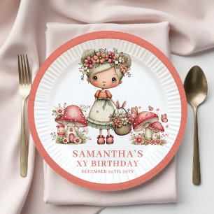 Zauberhafte Feen zum 8. Geburtstag Blumige Papier- Pappteller