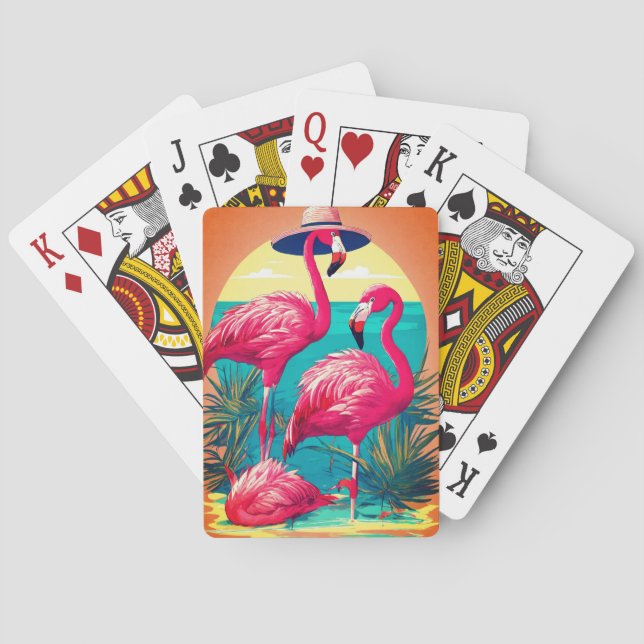 Zauberhafte Flamingos spielen Karten Spielkarten (Rückseite)