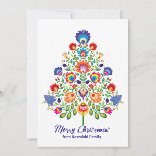Zauberhafte Florals: Ein Yuletide-Tapisserie der F Feiertagskarte