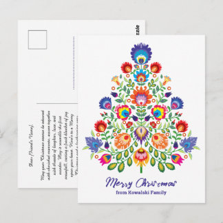 Zauberhafte Florals: Ein Yuletide-Tapisserie der F Postkarte