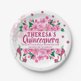 Zauberhafte Gartenmädchen - Lámpara rosa Pappteller