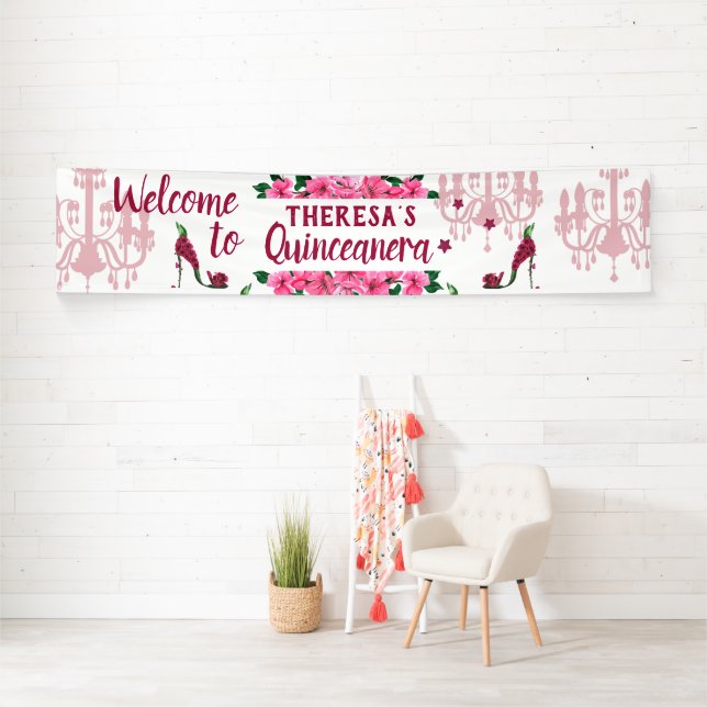 Zauberhafte Gartenmädchen - Lámpara rosa zapato Banner (Insitu)