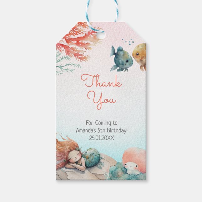 Zauberhafte Geburtstagsparty unter dem Meereswasse Geschenkanhänger (Vorderseite)