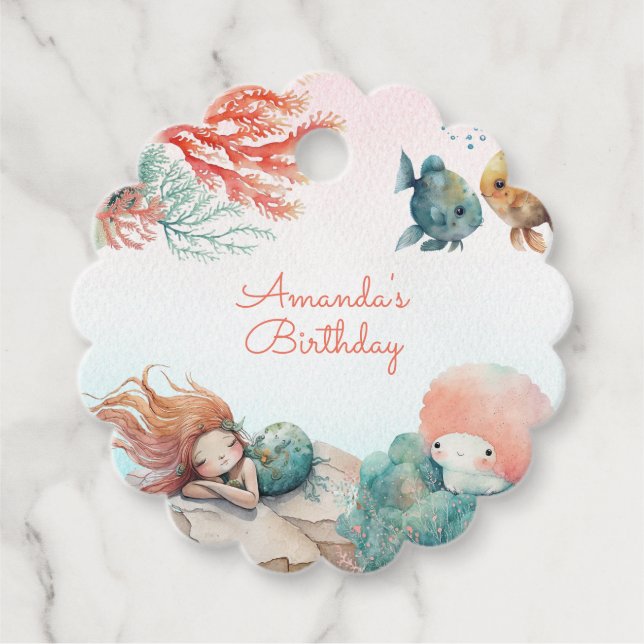 Zauberhafte Geburtstagsparty unter dem Meereswasse Geschenkanhänger (Vorderseite)