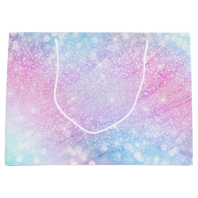 Zauberhafte Glitzer Glitzern rosa Design Große Geschenktüte (Vorderseite)