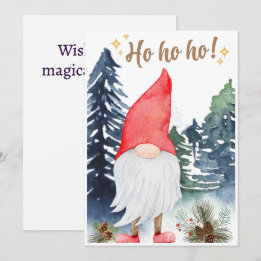 Zauberhafte Gnom-Weihnachtsgrußkarte Feiertagskarte