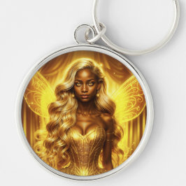 Zauberhafte goldene, elegante, funkelnde Flügel Schlüsselanhänger