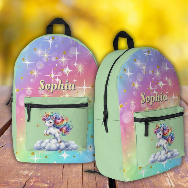 Zauberhafte, grüne Einhorntasche Druck Nähtasche Bedruckter Rucksack (Von Creator hochgeladen)