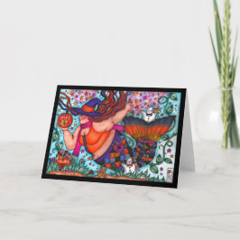 Zauberhafte Halloween-Faltenkarte Karte