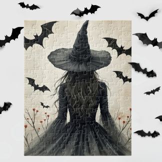 Zauberhafte Halloween-Hexe Puzzle