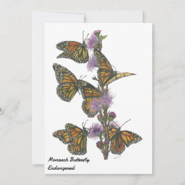 Zauberhafte handgemalte Monarchschmetterlinge Feiertagskarte