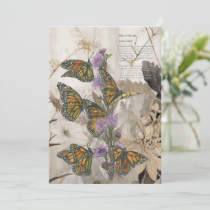Zauberhafte handgemalte Monarchschmetterlinge Feiertagskarte
