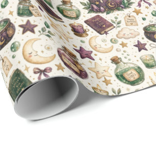 Zauberhafte Hexen-Geburtstags-Verpackungspapier Geschenkpapier