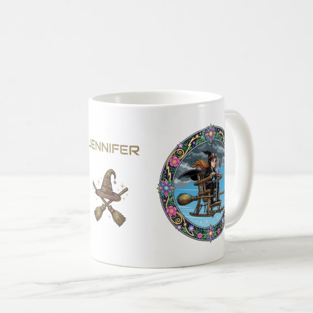Zauberhafte Hexenpilotin Kaffeetasse (VorderseiteRechts)