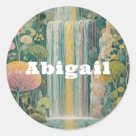 Zauberhafte Kaskade der Träume Runder Aufkleber