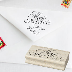 Zauberhafte klassische Schwarze Elegance Frohe Wei Gummistempel
