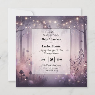 Zauberhafte Lichterwald-Hochzeit Einladung