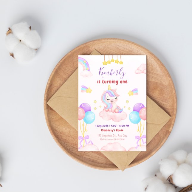 Zauberhafte Lila und rosa Geburtstagsparty Einladung (Von Creator hochgeladen)