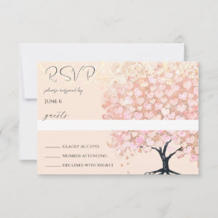 Zauberhafte Märchenblütenhochzeit mit rosafarbenem RSVP Karte