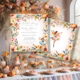 Zauberhafte Märchenfall Blumenpinke Girl Babydusch Einladung