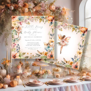 Zauberhafte Märchenfall Blumenpinke Girl Babydusch Einladung