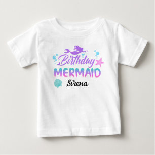 Zauberhafte Meerjungfrau Rosa Lila Geburtstag Baby T-shirt