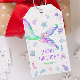 Zauberhafte Meerjungfrau Rosa Lila Happy Birthday Geschenkanhänger