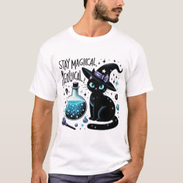 Zauberhafte Meowgische Hexe Niedliche Katze bleibe T-Shirt