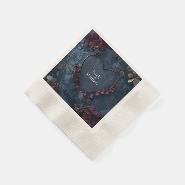 Zauberhafte Midnight Garden Wedding Serviette (Ecke)