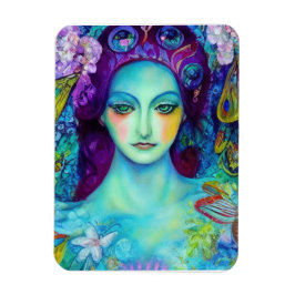 Zauberhafte Milchkönigin mit Schmetterlingen Magnet