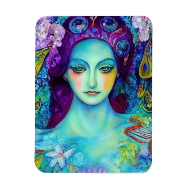 Zauberhafte Milchkönigin mit Schmetterlingen Magnet (Vertikal)