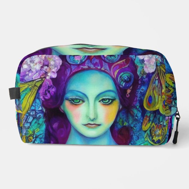 Zauberhafte Milchkönigin mit Schmetterlingen Waschbeutel (Vorderseite)