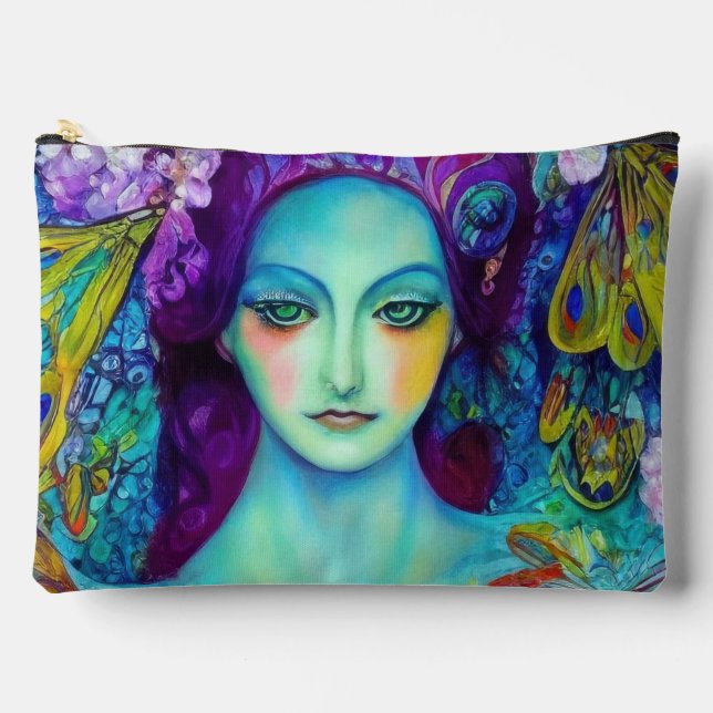 Zauberhafte Milchkönigin mit Schmetterlingen Zubehörtasche (Vorderseite)