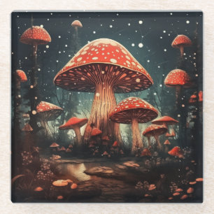 Zauberhafte Mushroom-Hintergründe Glasuntersetzer