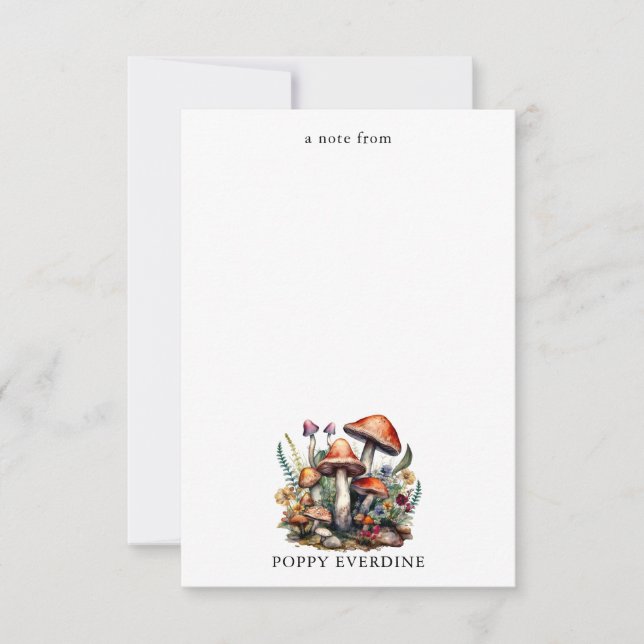 Zauberhafte Pilze-Kid's Personalisiert Mitteilungskarte (Vorderseite)