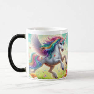Zauberhafte Regenbogen-Einhorn/Tasse des Kaffees Verwandlungstasse