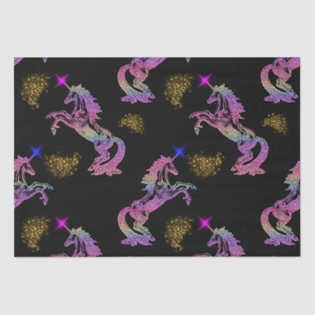 Zauberhafte Regenbogenfarben auf schwarz Seidenpapier (Vorderseite)