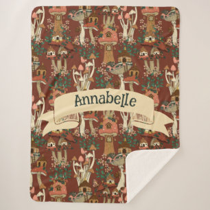 Zauberhafte rote Hütte, Muster für die Blumenmuste Sherpadecke