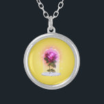 Zauberhafte Rote Rose Schöne Girls Versilberte Kette<br><div class="desc">Ausschnitt</div>
