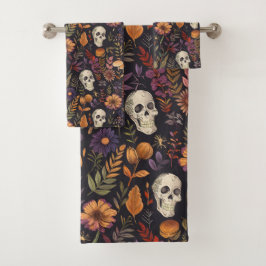 Zauberhafte Schädel und giftige Florale Badhandtuch Set