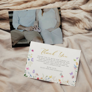 Zauberhafte Schmetterlinge Blumenbücher für Baby Dankeskarte