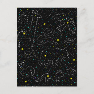 Zauberhafte Sky Star-Tiere Feiertagspostkarte