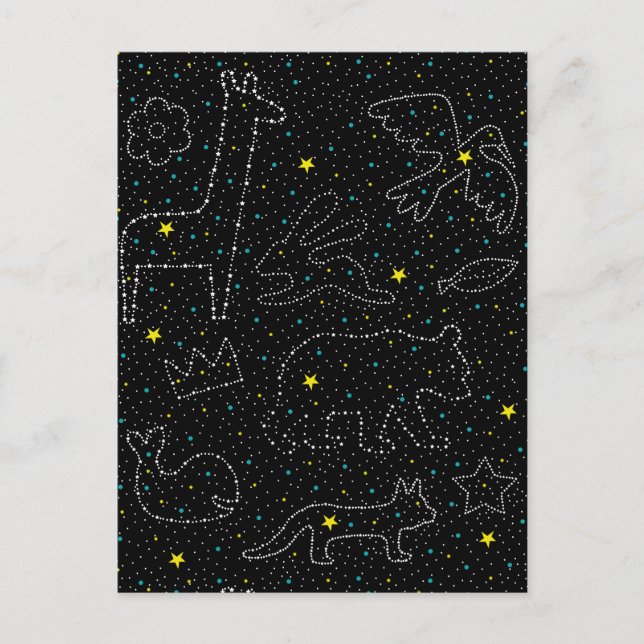 Zauberhafte Sky Star-Tiere Feiertagspostkarte (Vorderseite)