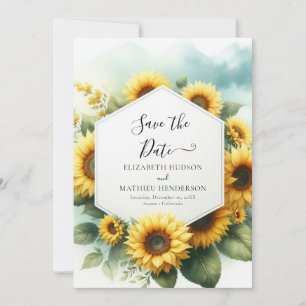 Zauberhafte Sonnenblumenhochzeit Save The Date