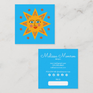 Zauberhafte Sonnenstrahlen, farbenfrohe CUSTOM-Hit Quadratische Visitenkarte