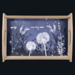 Zauberhafte Twilight Sky Stars & Foliage Rustikal Serviertablett<br><div class="desc">Bezaubertes Twilight Sky Stars & Foliage Rustikales Tablett.</div>